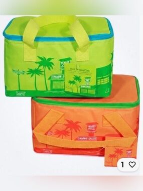 NWT Authentic Trader Joe’s Mini Insulated Bags Set of 2 Green Orange Cooler